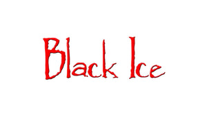 Striking red "Black Ice" text on a clean white background, signaling innovative cooling products.