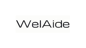 Clean black and white WelAide logo banner for our collection of comfortable heating pads.