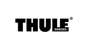 Thule logo: Bold black text on white, representing reliable Swedish gear for active outdoor adventures.