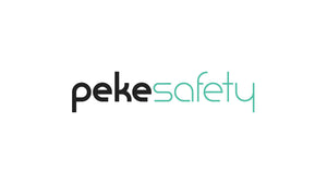 Clean, modern 'Peke Safety' logo with black 'peke' and teal 'safety', for essential safety solutions.