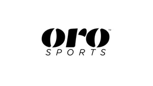 Sleek black Oro Sports logo on white, featuring a distinctive segmented font, signaling premium athletic gear.