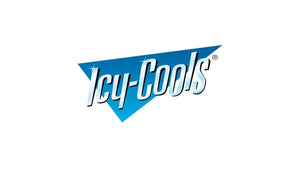 Sparkling, vibrant blue 'Icy-Cools' logo, evoking a crisp, clean, and refreshing product experience.