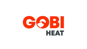 Gobi Heat logo: Bold orange text with a stylized mountain in the 'O', underscoring heated apparel for adventure.