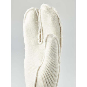 Hestra off white split finger wool mitten