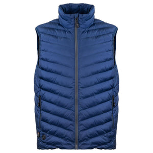 Mobile Warming blue quilted puffer vest with front zipper closure
