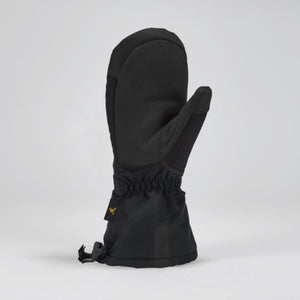 Gordini black winter mitten with elastic wrist and adjustable cuff