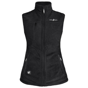 ActionHeat black fleece vest with front zipper and pockets