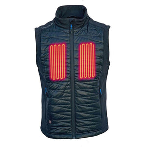 Volt black heated vest with visible red heating elements on the chest