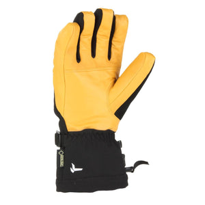 Kombi yellow and black leather glove with Gore-Tex branding