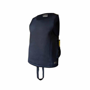 Glovii black sleeveless heated vest with side pocket and bottom strap