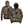 Front and back view of a long sleeve hoodie featuring a brown and green forest tree bark camouflage pattern