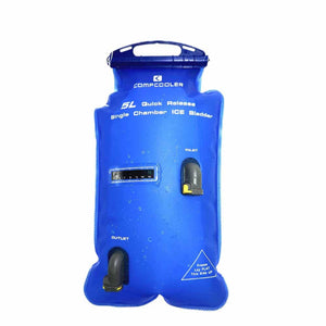 CompCooler 5L single chamber blue ice bladder with inlet and outlet ports
