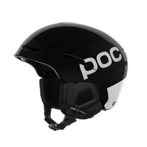 Black POC Obex ski helmet with white branding