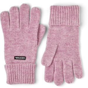 Hestra pink knit gloves with ribbed cuffs