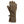 Mobile Warming brown heated glove with reflective finger accents and power button on wrist