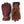 Hestra leather gloves in burgundy and brown with wrist adjustment cords