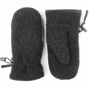 Hestra dark grey wool mittens with adjustable wrist straps