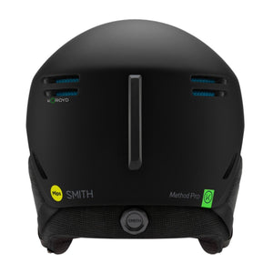 Back view of matte black Smith Method Pro helmet with Koroyd and Mips branding