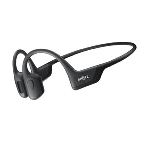 Black Shokz bone conduction headphones with wraparound frame