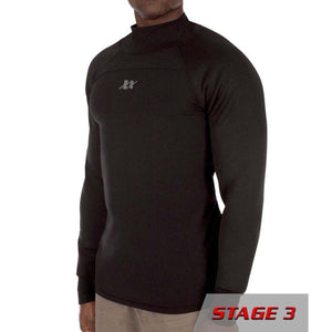 221B Tactical black long sleeve mock neck base layer shirt with Stage 3 graphic