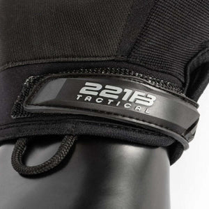 Close up of black 221B Tactical glove wrist strap