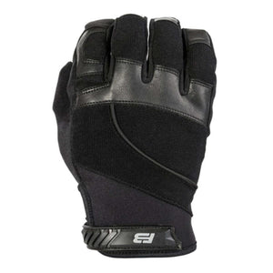 221B Tactical black tactical glove with reinforced leather knuckles and adjustable wrist strap