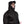 Man wearing a 221B Tactical black hooded jacket with a built in brim