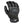 Black leather motorcycle glove with knuckle protection and wrist strap