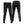 Front and back view of black Gerbing heated pants with white stitching and branding