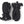 Hestra black three finger ski mittens with adjustable wrist straps and logo branding