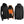 NexGen black zip up hoodie with heated chest panels shown from front and back