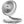 Vornado air circulator fan with white circular head and grey curved base