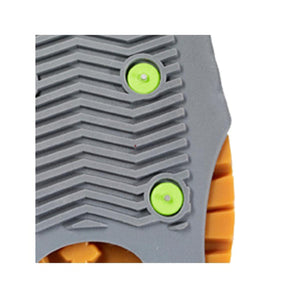 Winter Walking ice cleat tread with metal spikes and grey rubber pattern