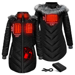 ActionHeat Seattle Seahawks 5V Women's Long Puffer Battery Heated Jacket