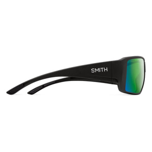 Smith Optics sunglasses with black frames and green reflective lenses