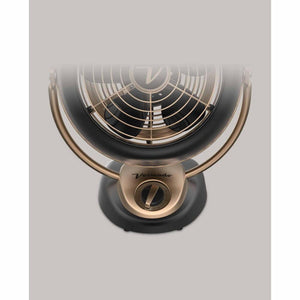 Vornado vintage style desk fan with black and bronze finish