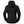Back view of a black Helly Hansen hooded rain jacket