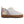 Acorn grey slipper with rabbit and floral embroidery and brown suede trim