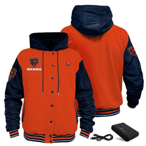 ActionHeat Chicago Bears 5V Battery Heated Varsity Jacket