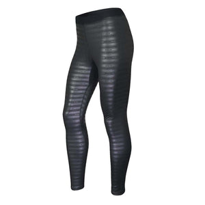 Seirus black thermal leggings with horizontal quilted texture