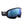 POC ski goggles with black frame and blue reflective lens