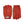 Hestra rust orange knit wool gloves with ribbed cuffs and branded patch