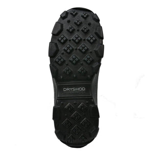 Black Dryshod boot outsole with deep tread pattern