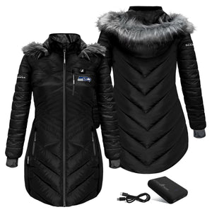 ActionHeat Seattle Seahawks 5V Women's Long Puffer Battery Heated Jacket