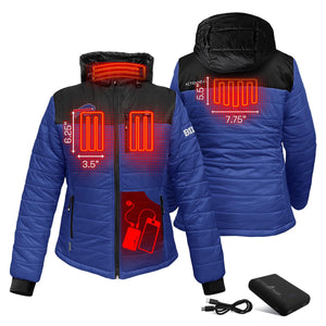 ActionHeat Buffalo Bills 5V Women's Colorblock Puffer Battery Heated Jacket