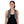 Woman wearing a grey AlphaCool cooling towel around her neck