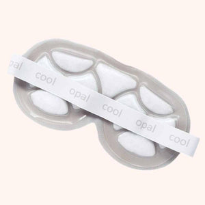 Opal Cool grey gel eye mask with white elastic strap