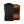 Black heated vest with visible orange heating elements on the back
