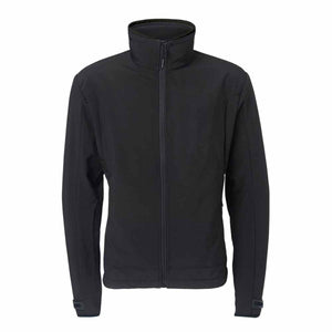 30seven black softshell jacket with high collar and full front zip