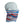 Seirus neck gaiter with red and blue horizontal stripes on a mannequin head